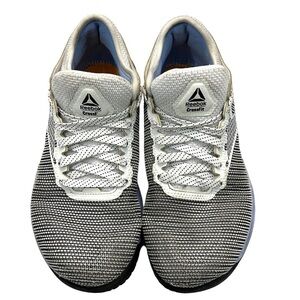 Reebok Nano 8 Womens White Black Blue Cross Trainer Sneakers